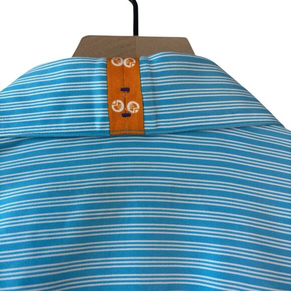 Robert Graham Mens Shirt XL Blue White Striped Flip Cuff Contrast Button Down - Picture 3 of 14